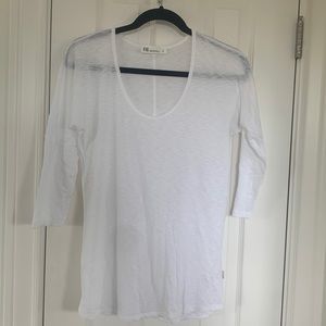 Fig Canada women white half long sleeve shirt Large